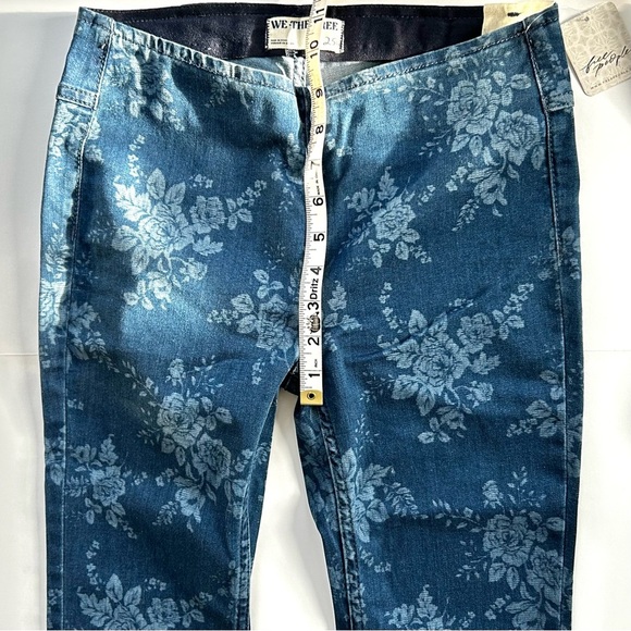 🍂NWT Free People Penny Pull-On Indigo Combo Romantic Blue Flare Jeans XS/0 - Picture 10 of 16